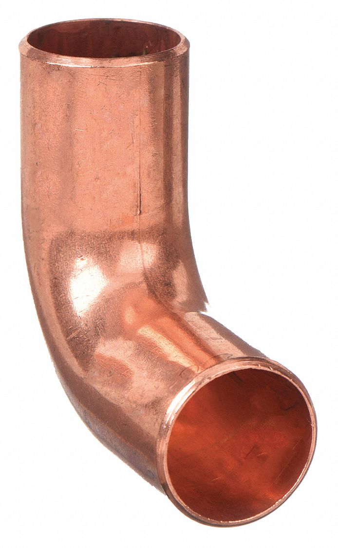 Sweat Fitting Elbow: 3/4 in CTS x 3/4 in CTS, FTG x FTG, No Center Stop, Wrot Copper