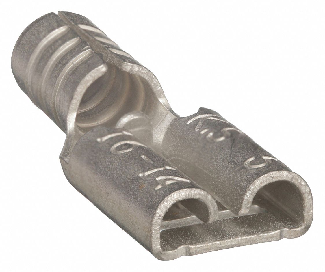 FEMALE DISCONNECT, BARE, NON-INSULATED, 16 AWG TO 14 AWG WIRE SIZE RANGE, 100 PK