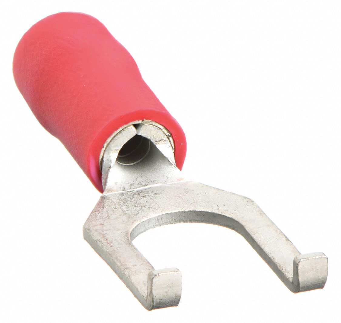 BORNE FOURCHE, ROUGE, 22-16 AWG, ENS.