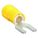 FORK TERMINAL, PARTIAL COVERAGE, YELLOW, VINYL, #6 STUD SIZE, 0.00 - ½ INCHES, 50 PK