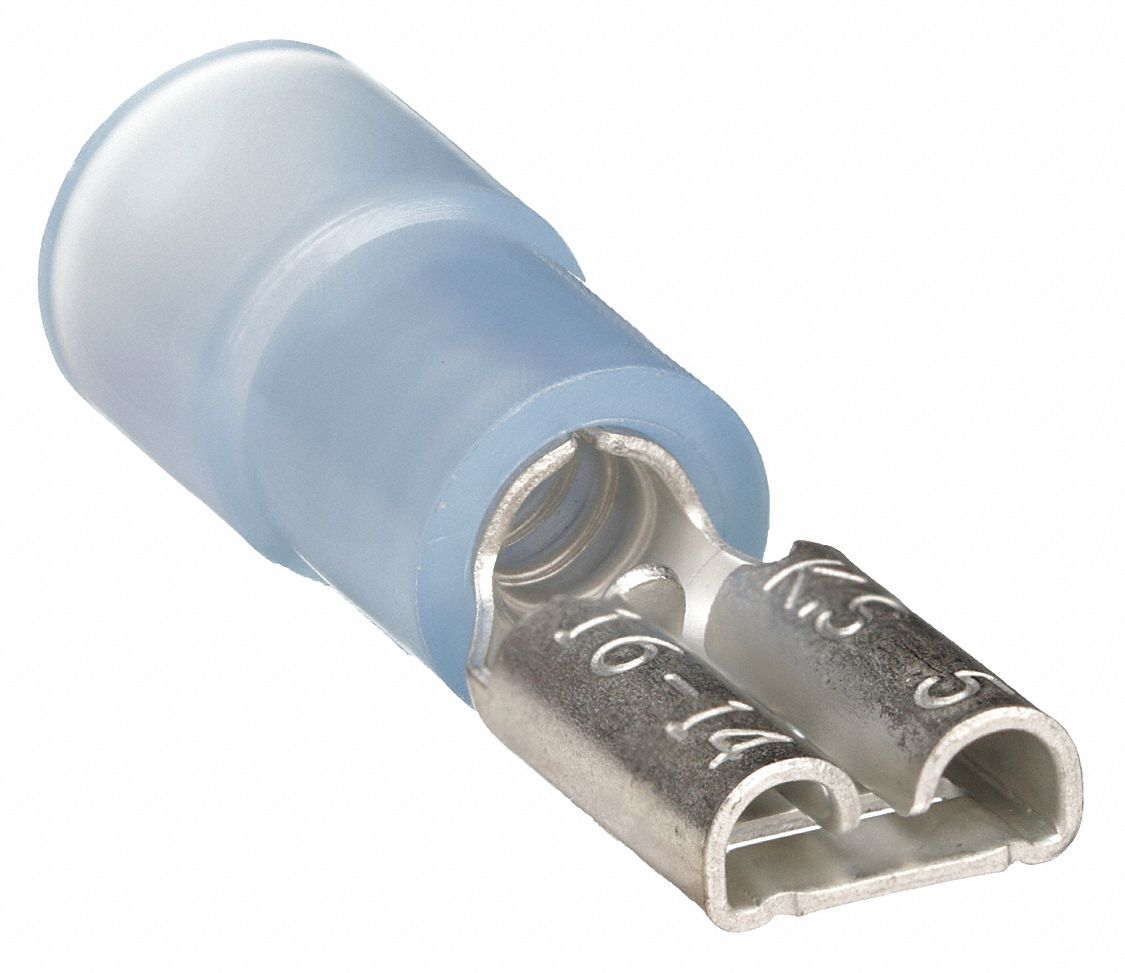 FEMALE DISCONNECT, BLUE, NYLON, PARTIAL COVERAGE, 16 TO 14 AWG, 100 PK