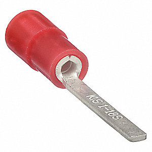 PIN TERMINAL,RED,BUTTED,22 TO 16,PK