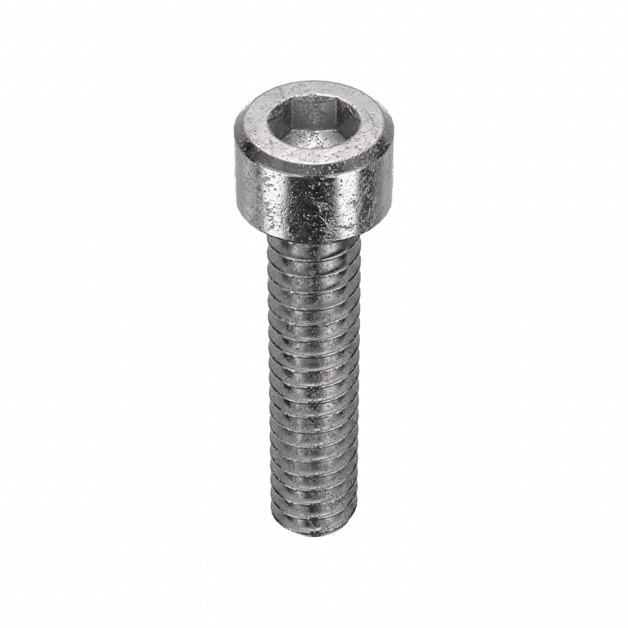 Socket Head Cap Screw: #10-24 Thread Size, 7/8 in Lg, Std, Plain, Stainless Steel, 18-8, 100 PK