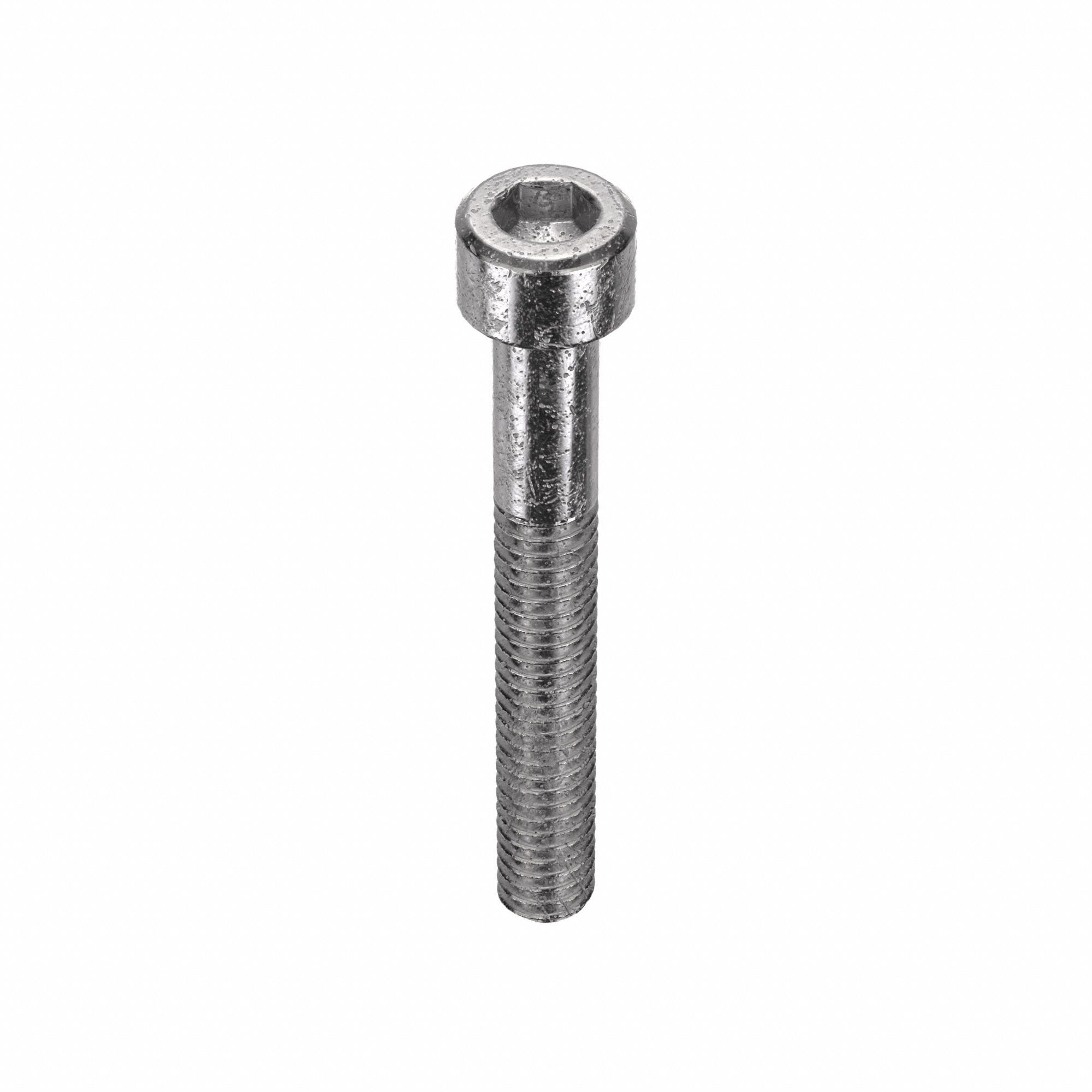 Socket Head Cap Screw: #8-32 Thread Size, 1 1/4 in Lg, Std, Plain, Stainless Steel, 18-8, 100 PK