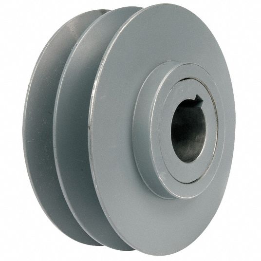 TB WOOD S Variable Pitch V Belt Pulley 2 Groove 5.95 in Outside Dia 1 1 8 in Bore Dia Cast Iron