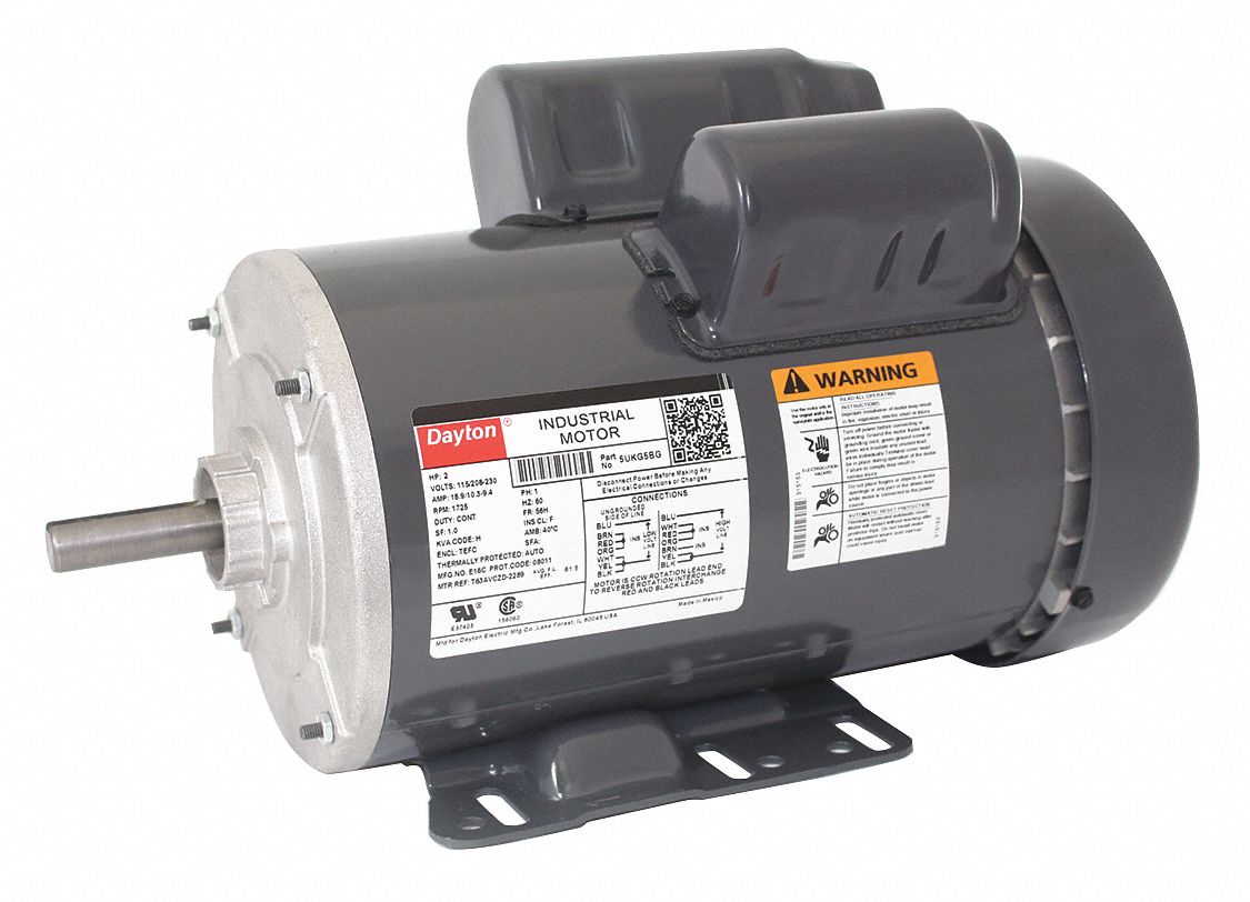 DAYTON General Purpose Motor: Totally Enclosed Fan-Cooled, Rigid Base ...