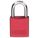 LOCKOUT PADLOCK, KEYED ALIKE, ALUMINUM, STANDARD BODY, HARDENED STEEL, RED, OSHA, KEY