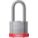 LOCKOUT PADLOCK, KEYED DIFFERENT, STANDARD BODY, HARDENED STEEL, EXTENDED, RED
