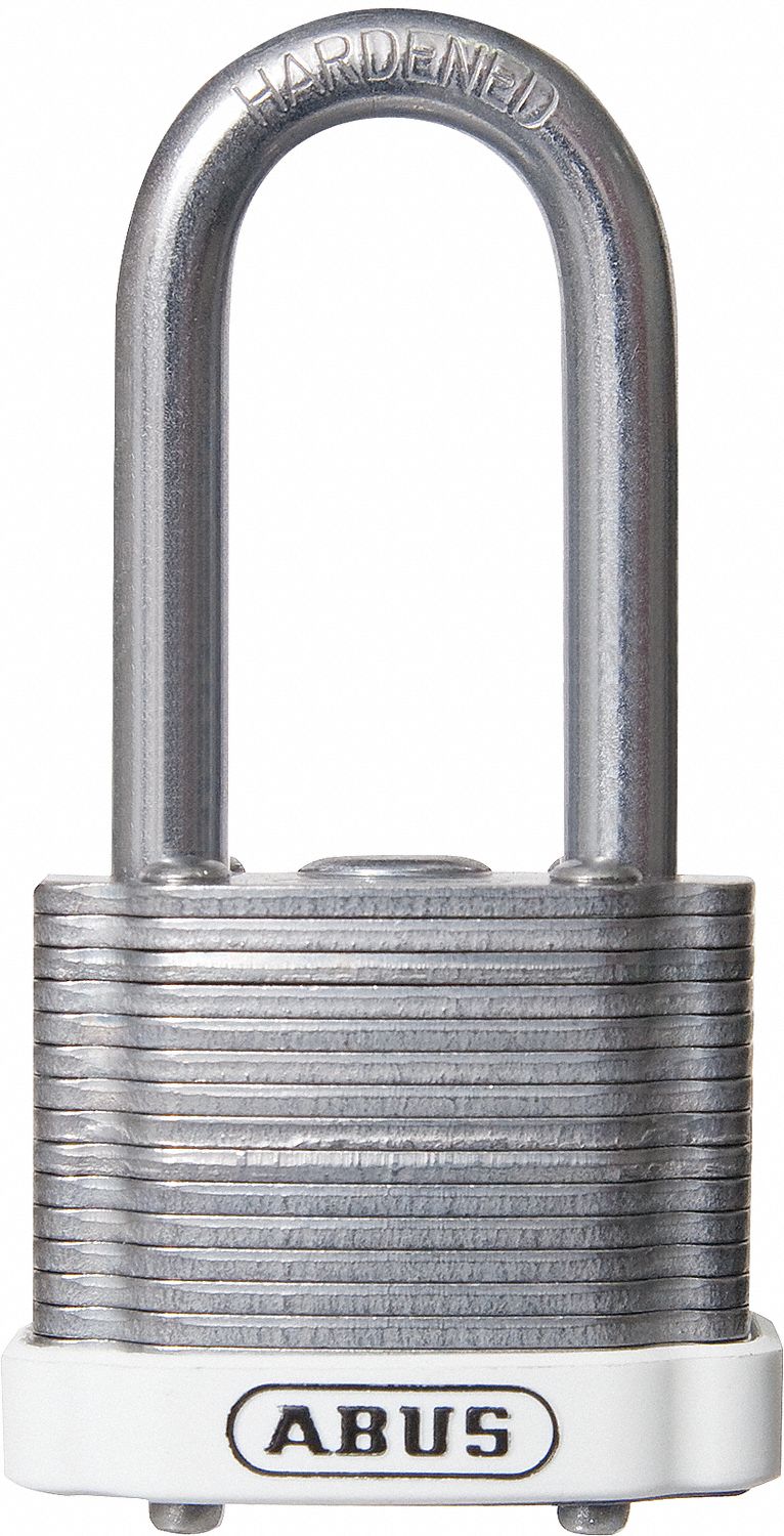 Lockout Padlock, KD, MK, White, 1-3/8"H