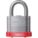 LOCKOUT PADLOCK, KEYED DIFFERENT, STANDARD BODY, HARDENED STEEL, RED