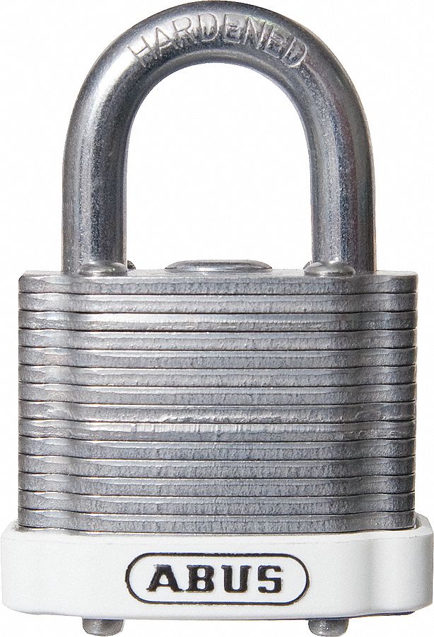 Lockout Padlock, KD, MK, White, 1-3/8"H