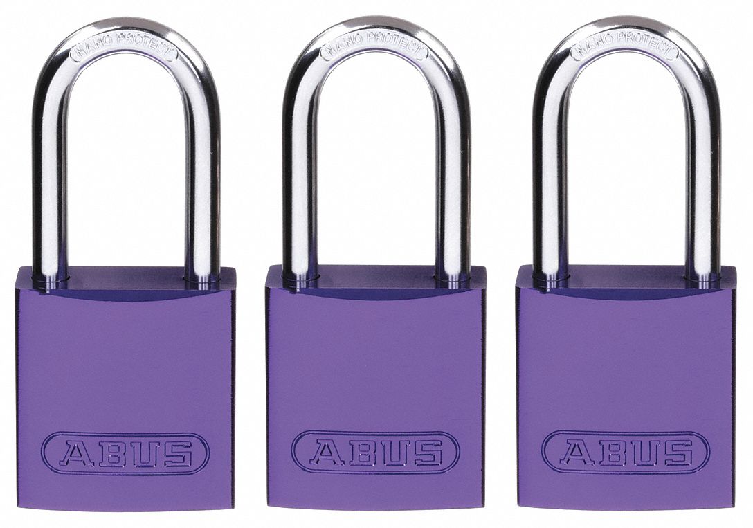 ABUS, Keyed Alike, Aluminum, Lockout Padlock - 5UKX1|72 HB/40-40 KAx3 ...