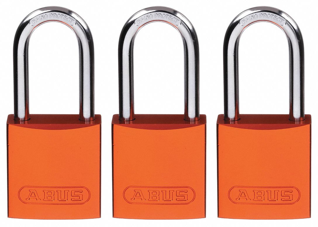 ABUS, Keyed Alike, Aluminum, Lockout Padlock 5UKX372 HB/4040 KAx3