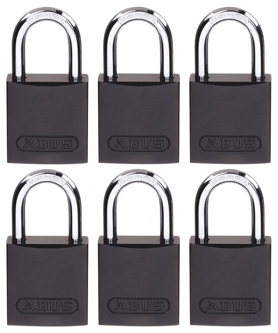 ABUS, Keyed Alike, Aluminum, Lockout Padlock 5UKY472 /40 KAx6 Black