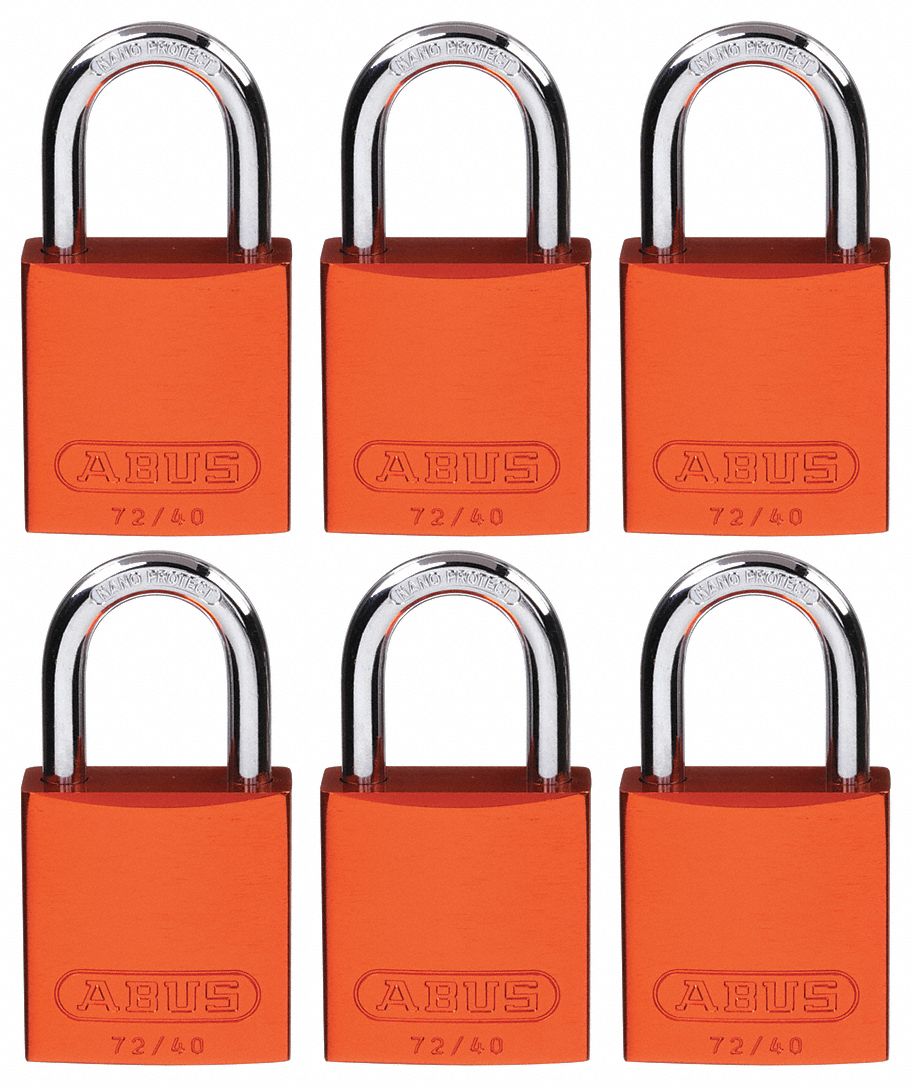 ABUS, Keyed Alike, Aluminum, Lockout Padlock 5UKZ072 /40 KAx6 Orange