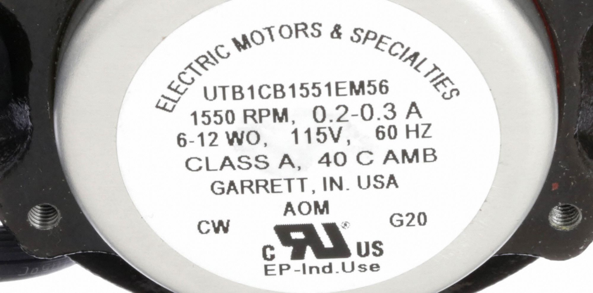 EM&S ECM Unit Bearing Motor, 1/60 HP, ECM, Nameplate RPM 1,550, No. of ...