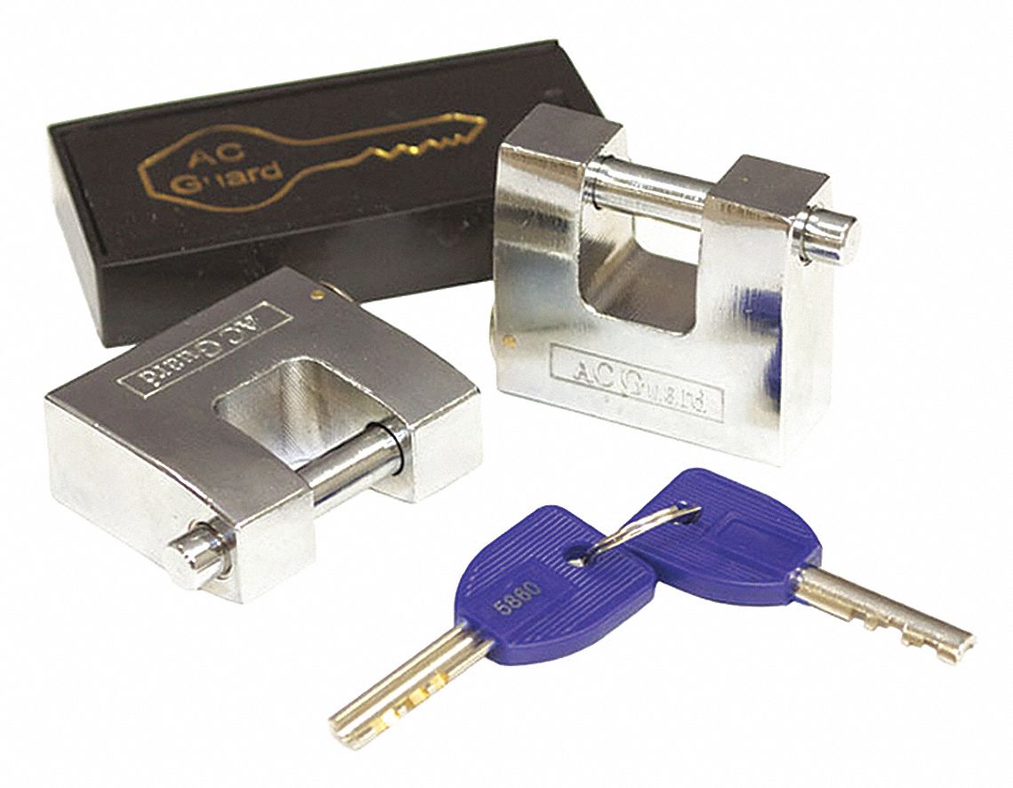Padlock: 2 in Vertical Shackle Clearance, 2 in Horizontal Shackle Clearance, AC GUARD, 2 PK