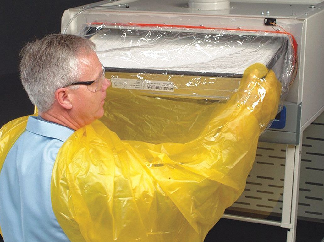 Replacement Bag: HEPA/ULPA, 4 ft Overall Ht, 4 1/2 ft Overall Wd, Bag and Trim, 1