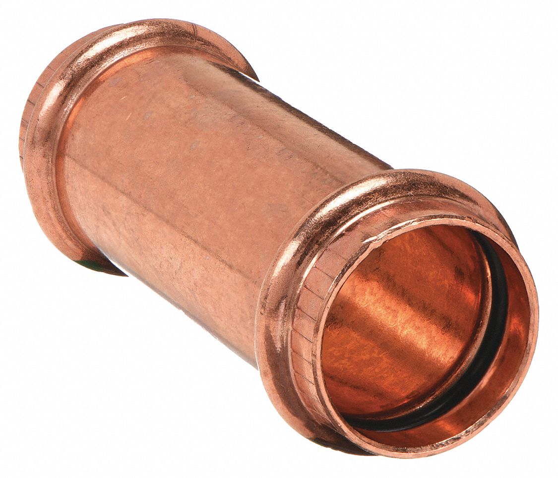 EXTENDED COUPLING NO STOP: COPPER, PRESS-FIT X PRESS-FIT, EPDM O-RING MATERIAL, 79015