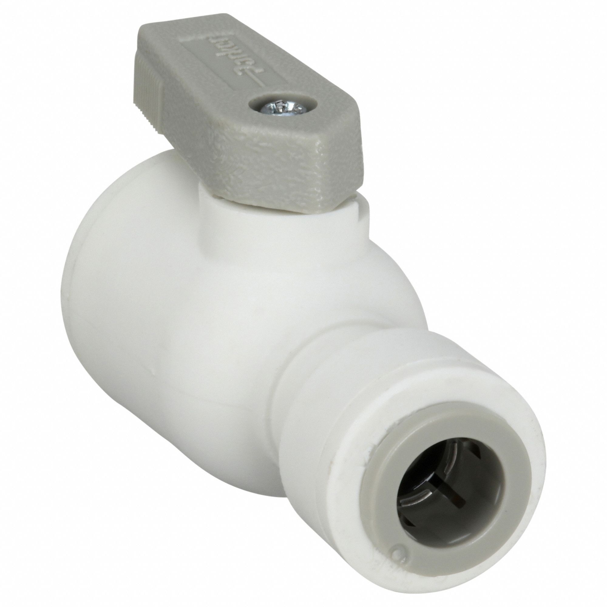 Manual Two-Way Ball Valve: 1/4 in, Polypropylene, Straight, Push x Push, Full Port Ball Port