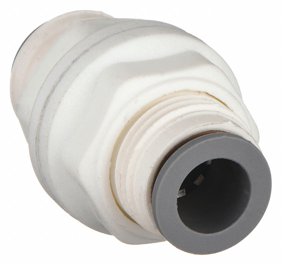 BULKHEAD UNION: NYLON, PUSH-TO-CONNECT X PUSH-TO-CONNECT, FOR ½ IN X ½ IN TUBE OD, 5 PK