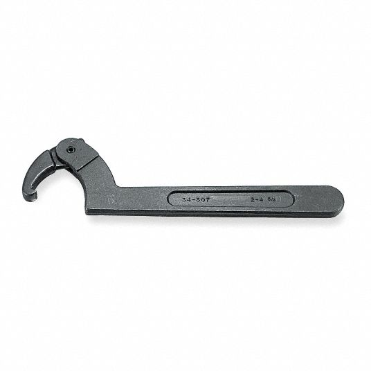 932806-7 Ampco Adjustable Hook Spanner Wrench, Side, Aluminum