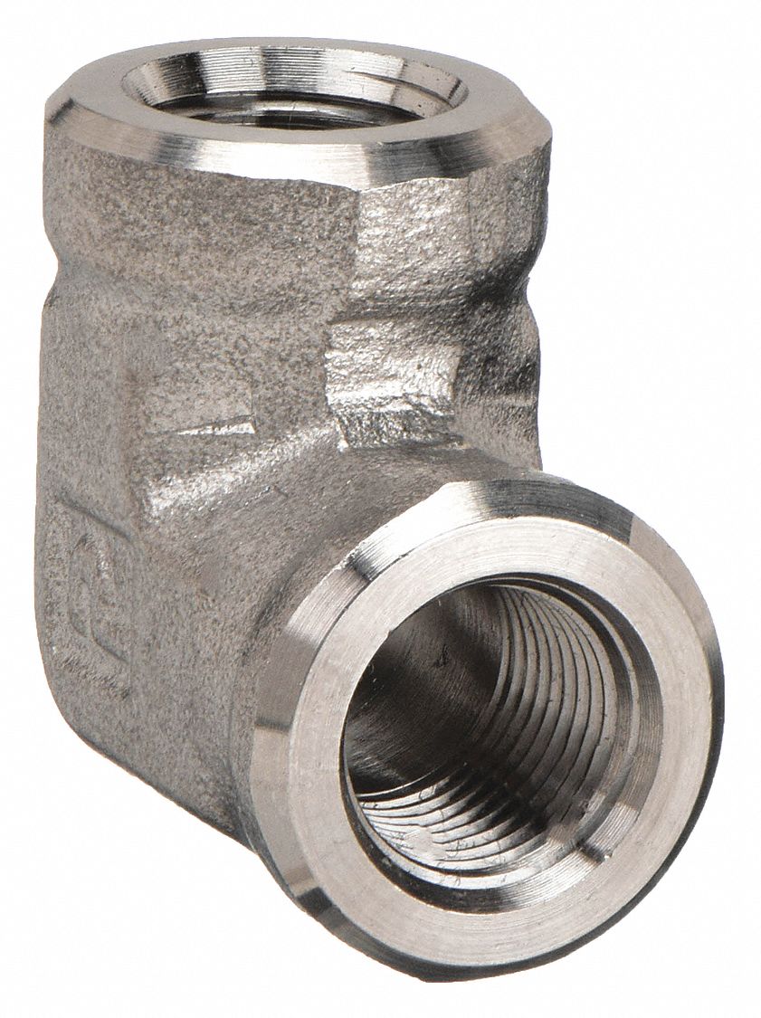 90° Elbow: 316 Stainless Steel, 1/8 in x 1/8 in Fitting Pipe Size, Female NPT x Female NPT