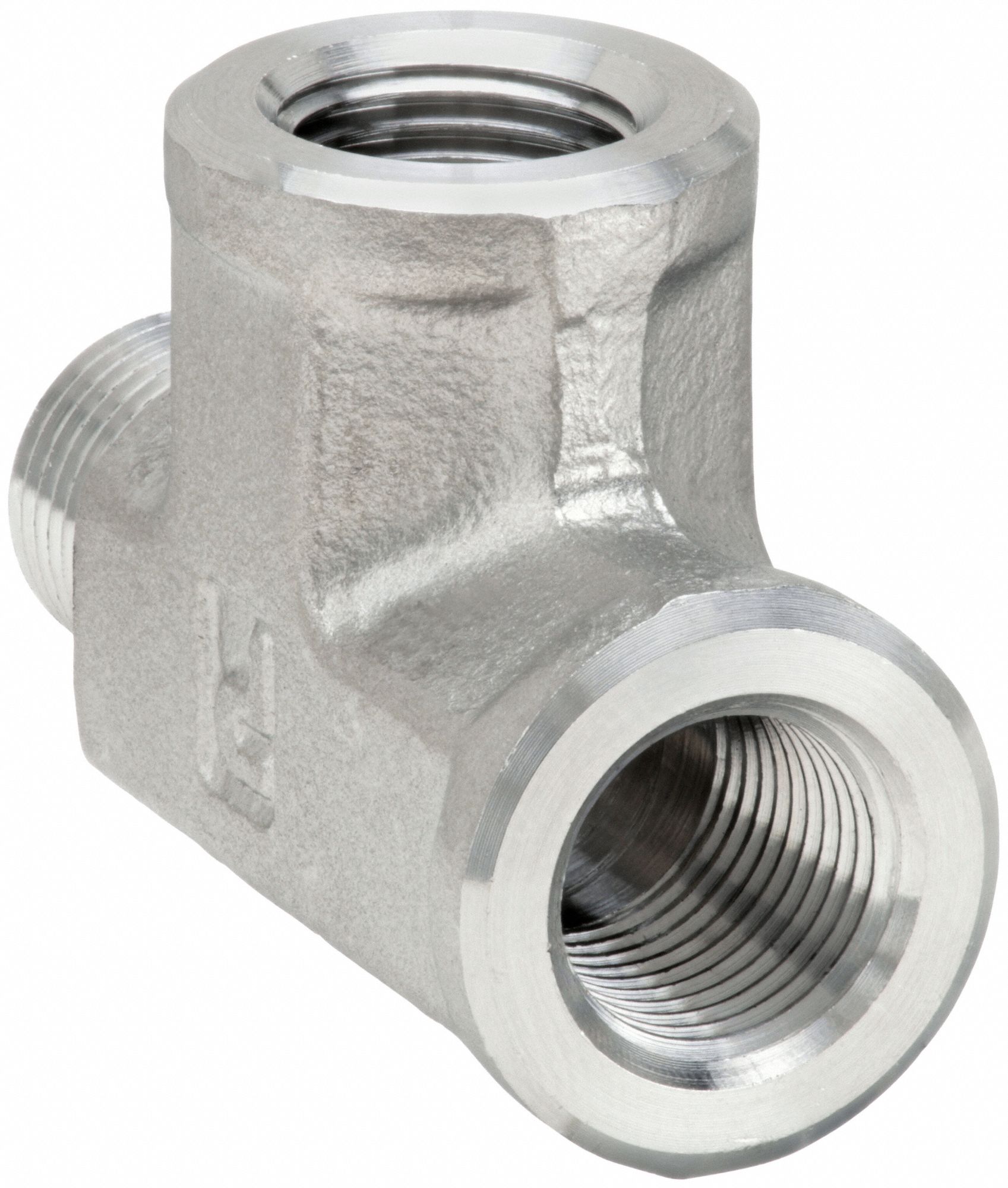316 Stainless Steel, 1/8 in x 1/8 in x 1/8 in Fitting Pipe Size, Street