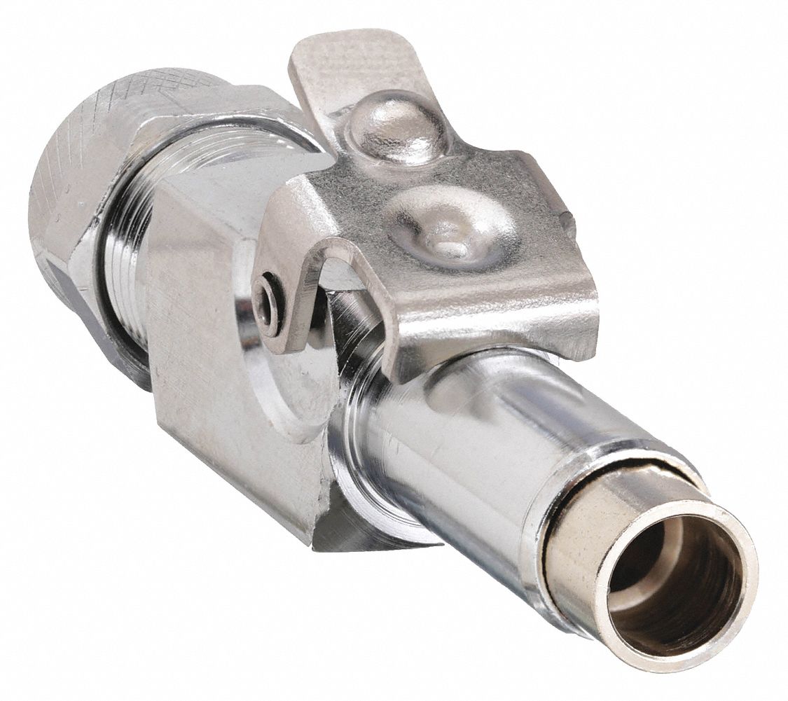 SHUT OFF COUPLER: CHROME PLATED CA360 BRASS, PLUG IN STEM X COMPRESSION, SHUT-OFF, POLY-TITE, 5 PK