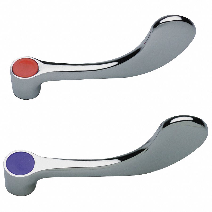 HANDLE: FITS ZURN BRAND, HOT/COLD WATER, WRISTBLADE HANDLE, CHROME FINISH, 1 PR