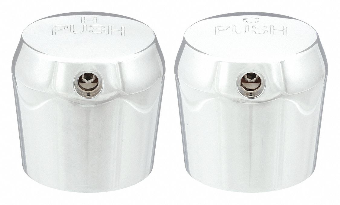 Handle: Zurn, For AquaSpec® Series, Push Button Handle, Use with Hot/Cold Water Temp, Metal