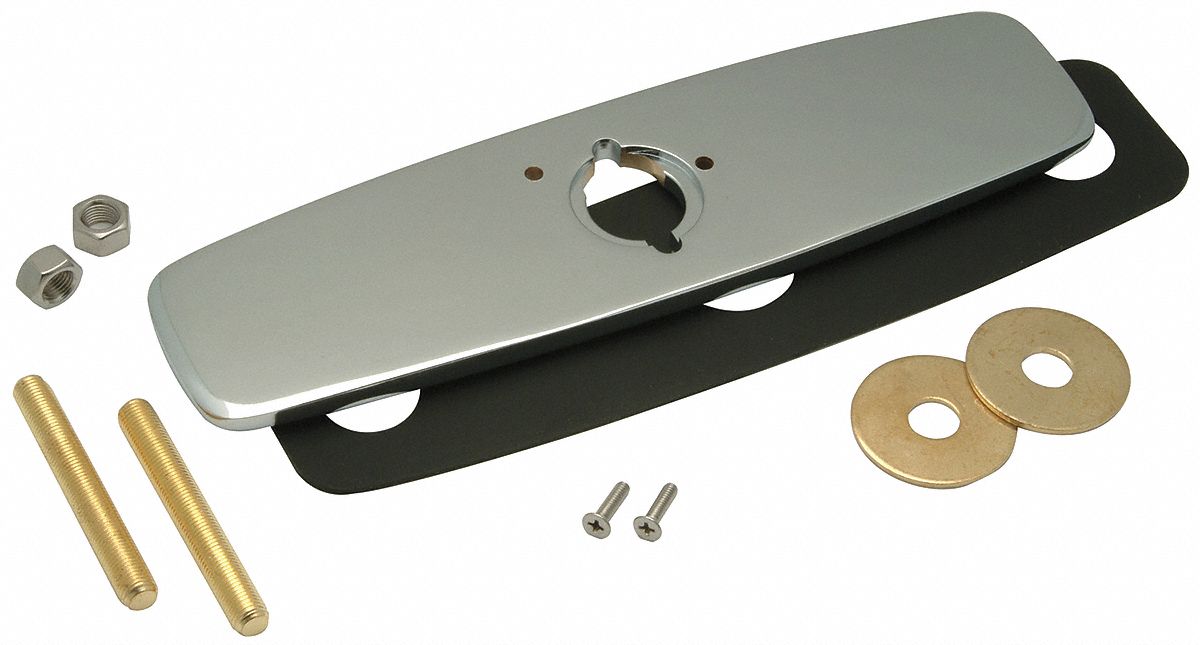 Trim and Cover Plate: For Z6000 Series, Zinc, Chrome Finish, 8 in Overall Wd, 8 in Overall Lg
