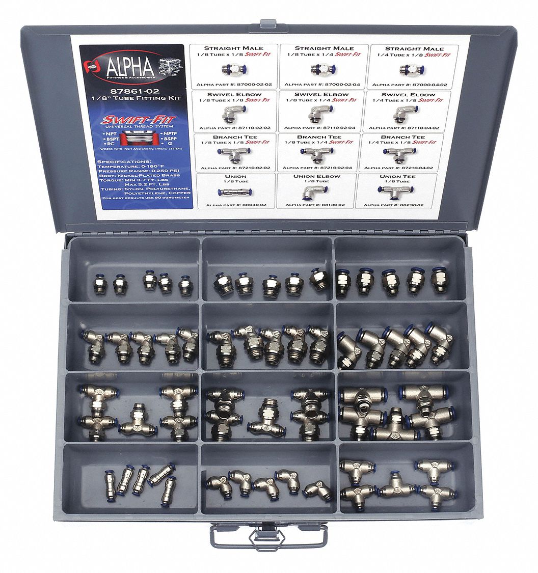 NickelPlated Brass, PushFit/Universal Thread, Push to Connect