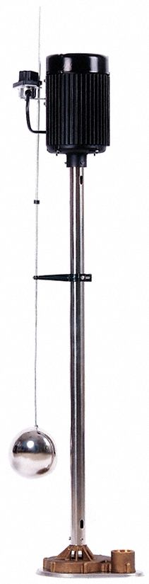 Pedestal Sump Pump: 1/3 hp HP, 120V AC, 44 gpm Flow Rate @ 10' of Head, 20 ft Max. Head, FNPT