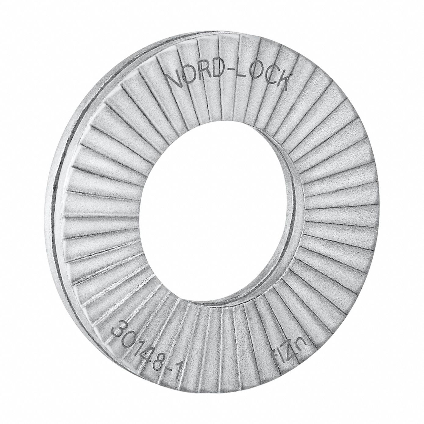 Wedge Lock Washer: Advanced Corrosion Resist, Steel, 5/8 in Screw Sz, 1/8 in Max Thick, 100 PK