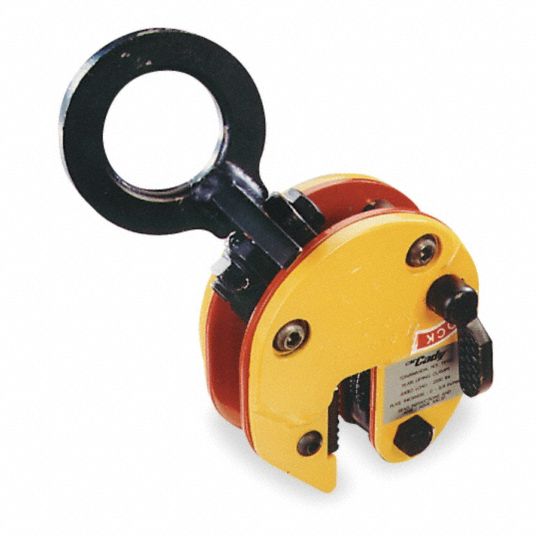 Plate Clamp, Vertical Lift, 2200 lb Safe Working Load, 0 in to 3/4 in