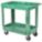 UTILITY CART WITH DEEP LIPPED PLASTIC SHELVES, 500 LB LOAD CAPACITY, GREEN, FLAT