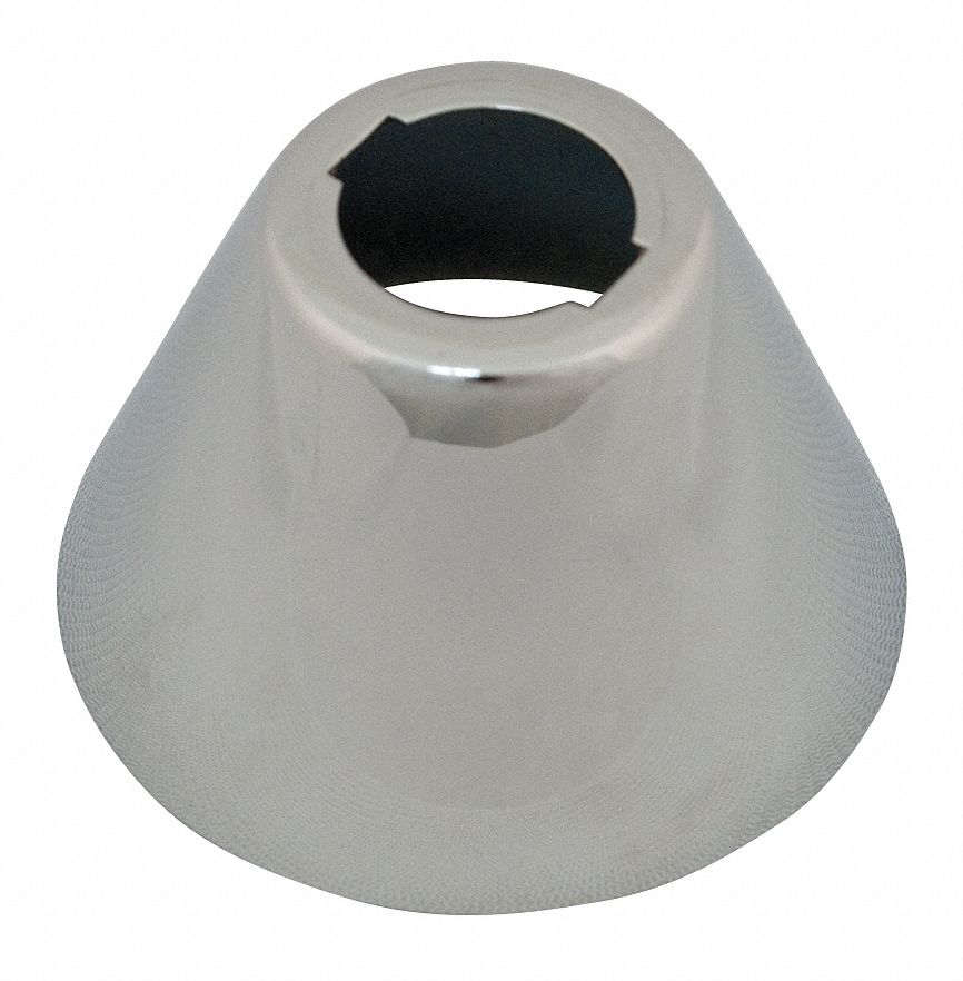 Escutcheon: For Widespread Faucets Series, Brass, Chrome Finish, 2 3/8 in Overall Wd