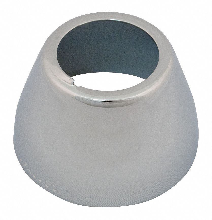 Escutcheon: For Widespread Faucets Series, Brass, Chrome Finish, 1 1/4 in Overall Wd