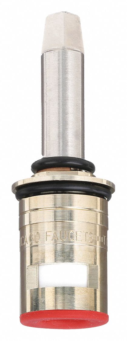 Cartridge: Use with Hot/Cold Water, Brass, Brass, 1 in Overall Lg, Ceramic Disc