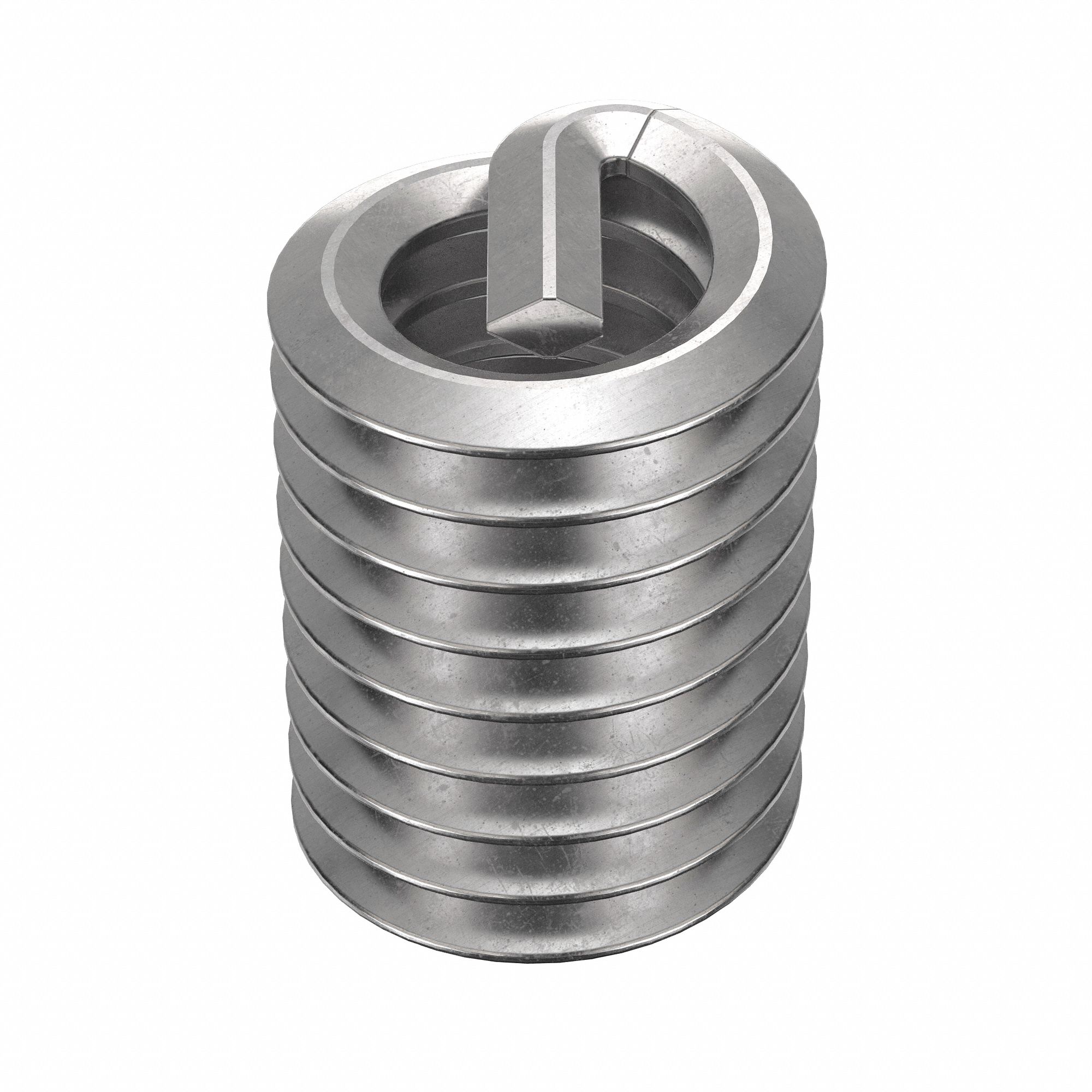 HELICAL INSERT, TANGED, FREE-RUNNING, &frac14;"-20 THREAD SIZE, PLAIN FINISH, STAINLESS STEEL, 10 PK