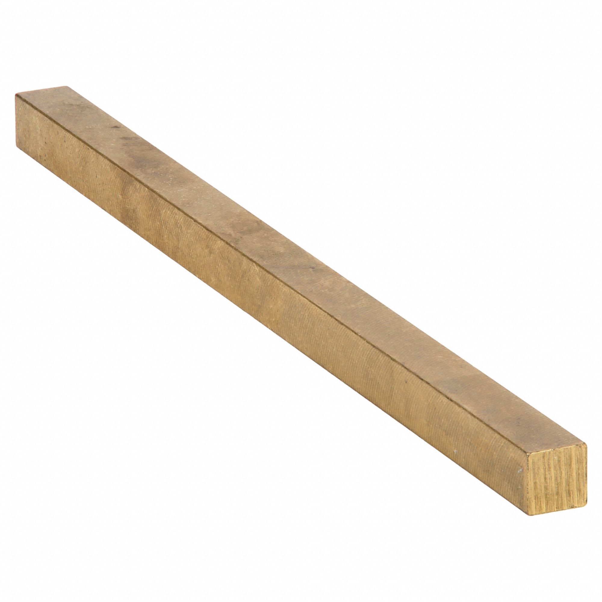 KEY STOCK, 12 IN L, BRASS, ⅝ IN W, INCH, BILATERAL, ⅝ IN H, BRASS