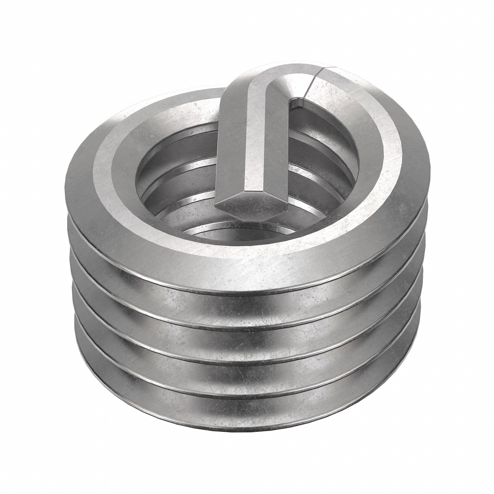 HELICAL INSERT, TANGED, FREE-RUNNING, #10-32 THREAD SIZE, PLAIN FINISH, SS, 10 PK