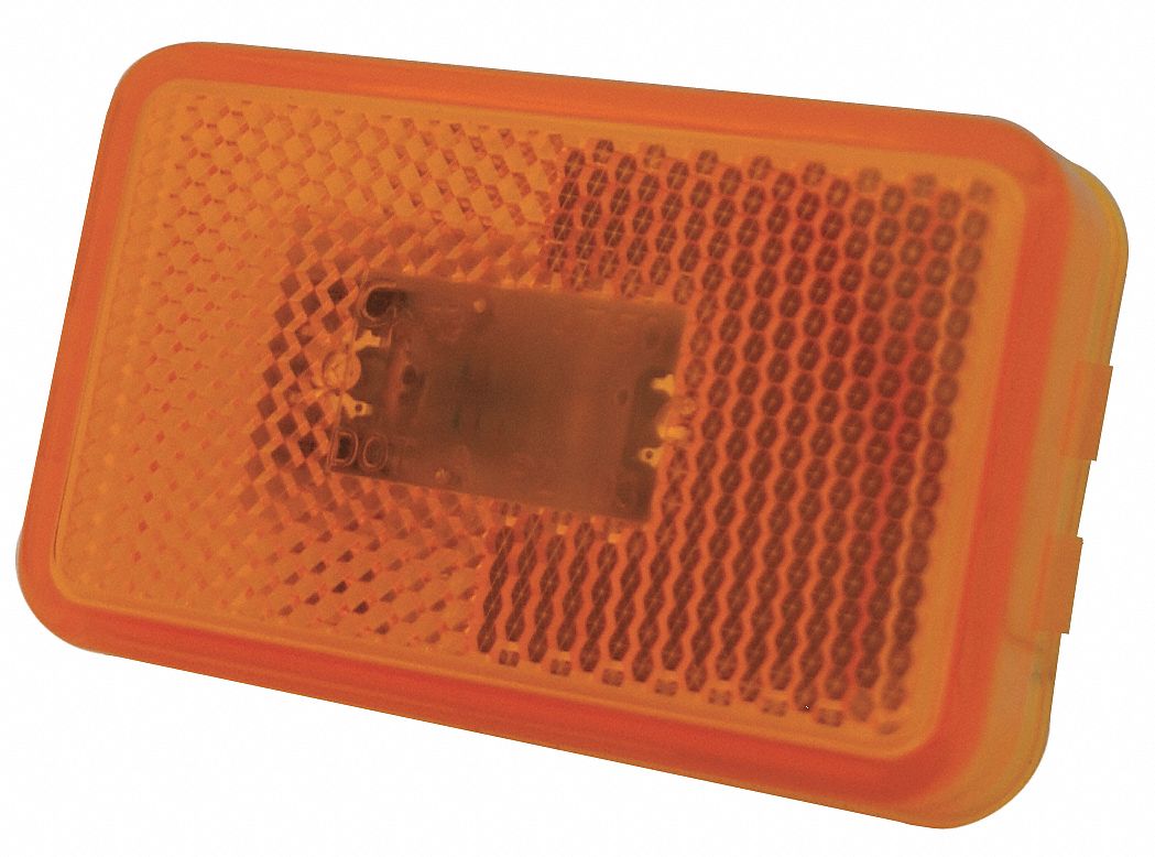 GROTE Yellow Clearance Marker Lamp, A P2, Permanent, Rectangular