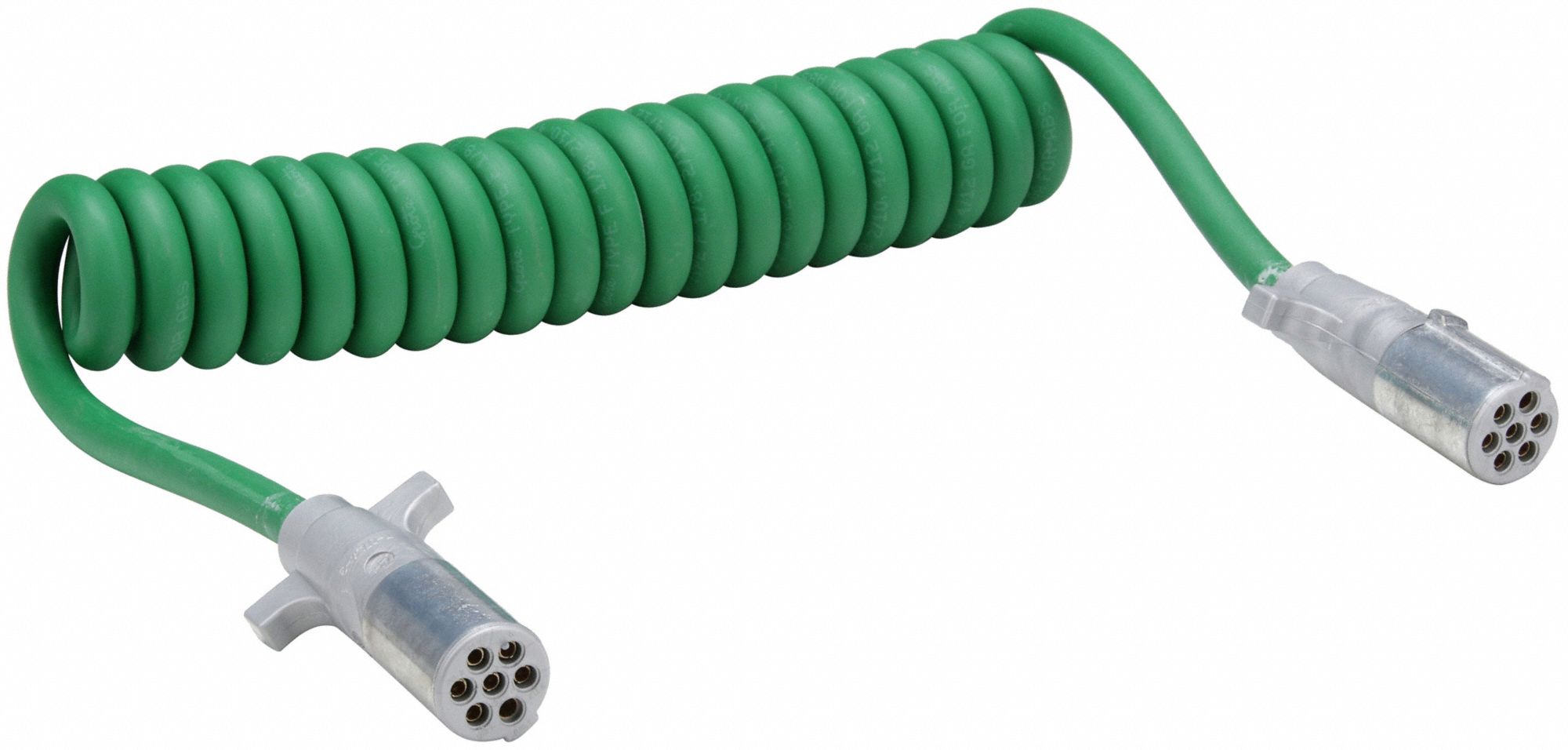 COILED POWDER CORD, DIE-CAST PLUGS, 12 FT WIRE L, 12 FT OVERALL L