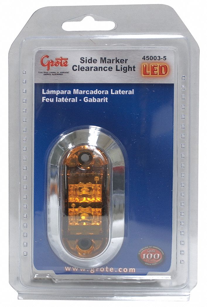 CLEARANCE MARKER, POLYCARBONATE, SCREW MOUNT, OVAL, BLUNT CUT, 0.5 A, 2 YR WARRANTY