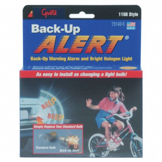 GROTE, Backup/Reverse Light, Clear, Beeping Back Up Halogen Bulb ...