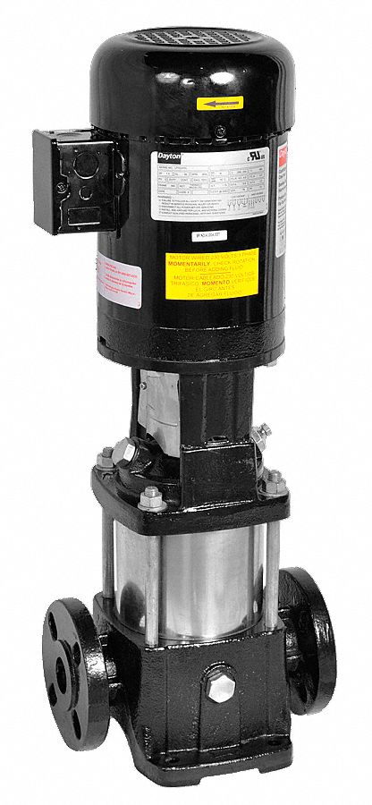 Booster Pump: 1 1/2 hp, Three Phase, 230/460V AC, 16 gpm Best Efficiency Flow, TEFC
