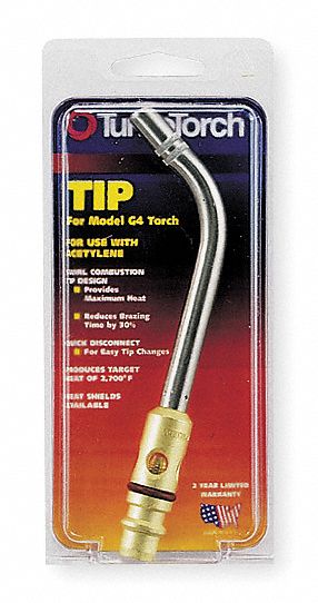 HAND TORCH TIP, SWIRL FLAME, EXTERNAL LIGHTER, FOR G-4/PLF-A5, 5/16 IN, AIR/ACETYLENE