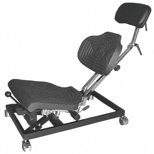 Overhead Task Chair, Task Chair, Black, Plastic, 18 in to 25 in Nominal ...
